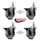 Service Caster 4 Inch Semi Steel 12 Inch Threaded Stem Caster Set with Brake SCC-TS20S415-SSR-PLB-121315-4 - alternate 4